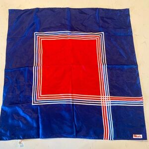 Paoli Made in Japan Vintage 27”  Blue and Red Scarf
